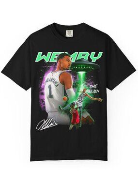 Wembanyama Alien T-Shirt Wemby UFO Vintage NBA Tee Spurs Retro Basketball Shirt